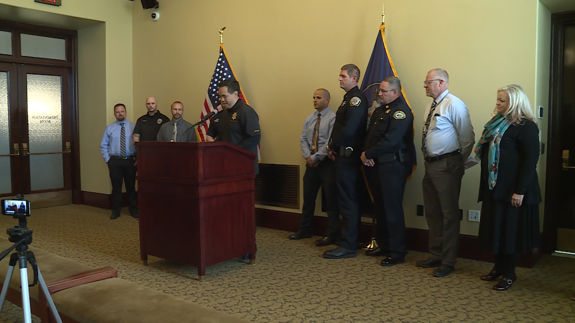 In a press conference Monday, May 20, 2019, the Utah Attorney General's Office announced the names of 13 people who were arrested last week following an undercover operation by the Internet Crimes Against Children task force. But rather than child pornography, this operation targeted adults who were preying on children online. (Photo: Mark Wetzel, KSL TV)