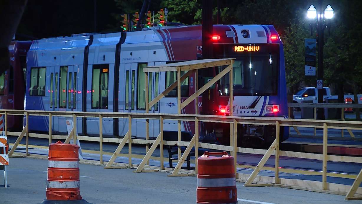 The Utah Transit Authority’s monthlong project to replace old TRAX parts on downtown Salt Lake’s Main Street is now entering its second phase on Tuesday, May 21, 2019. (Photo: John Perry, KSL TV)