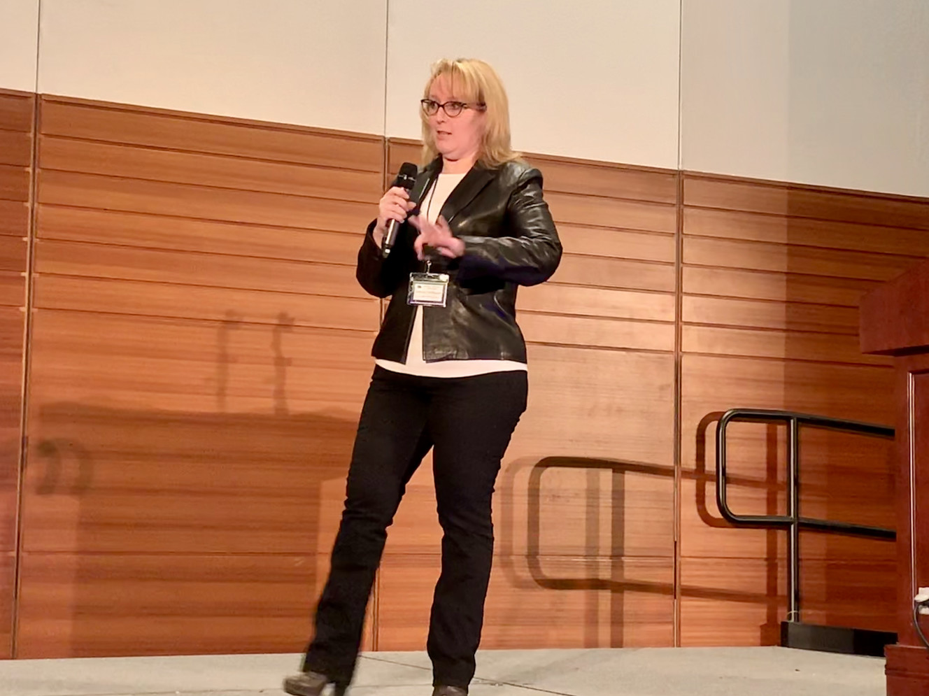 Kathryn McMullin, with the Utah Division of Emergency Management, discusses environmental health after critical infrastructure failure at the third annual Central Utah Water Symposium at the Utah Valley Convention Center Tuesday May 21, 2019. Photo: Lauren Bennett, KSL