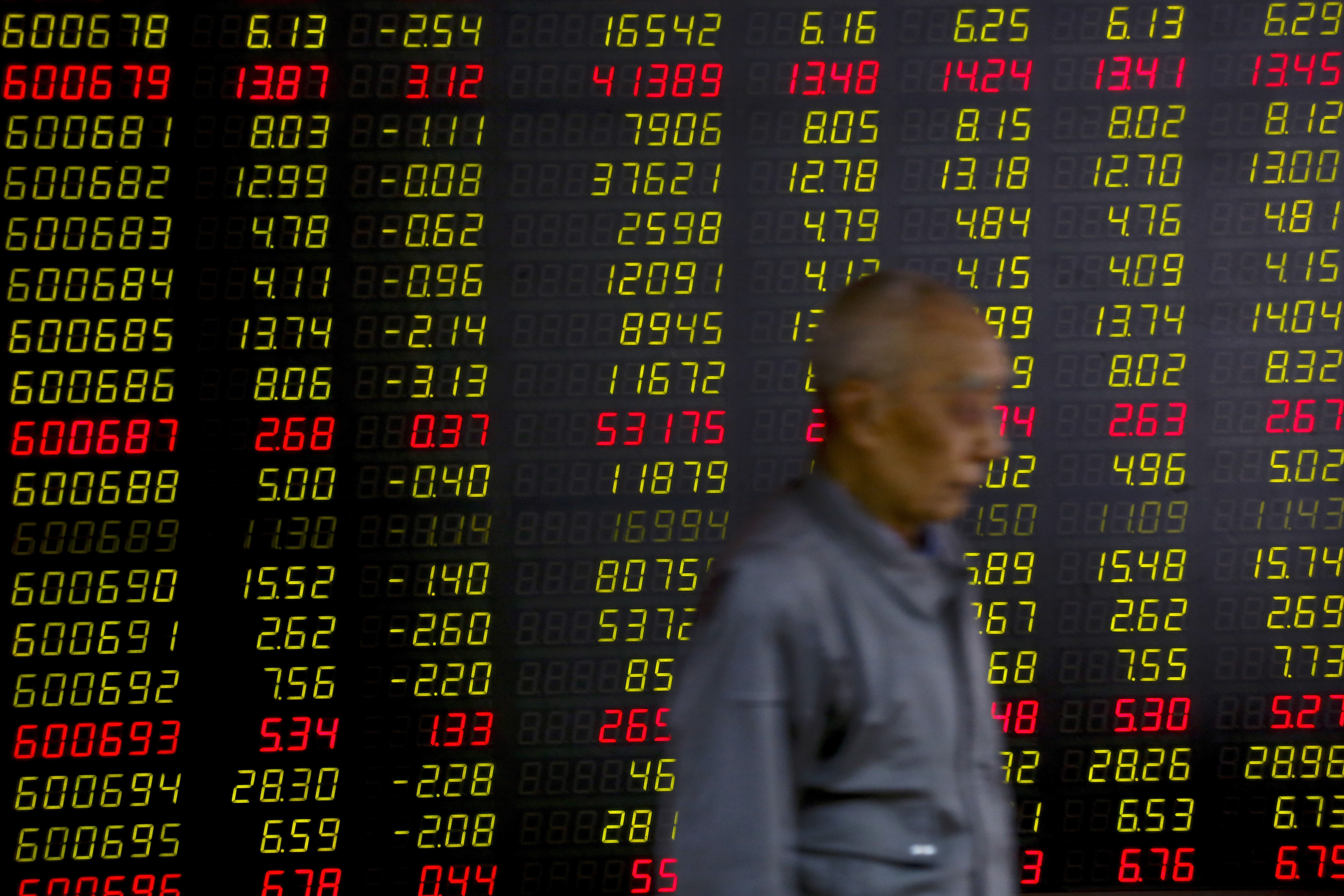 World shares sink as US-China spat takes center stage