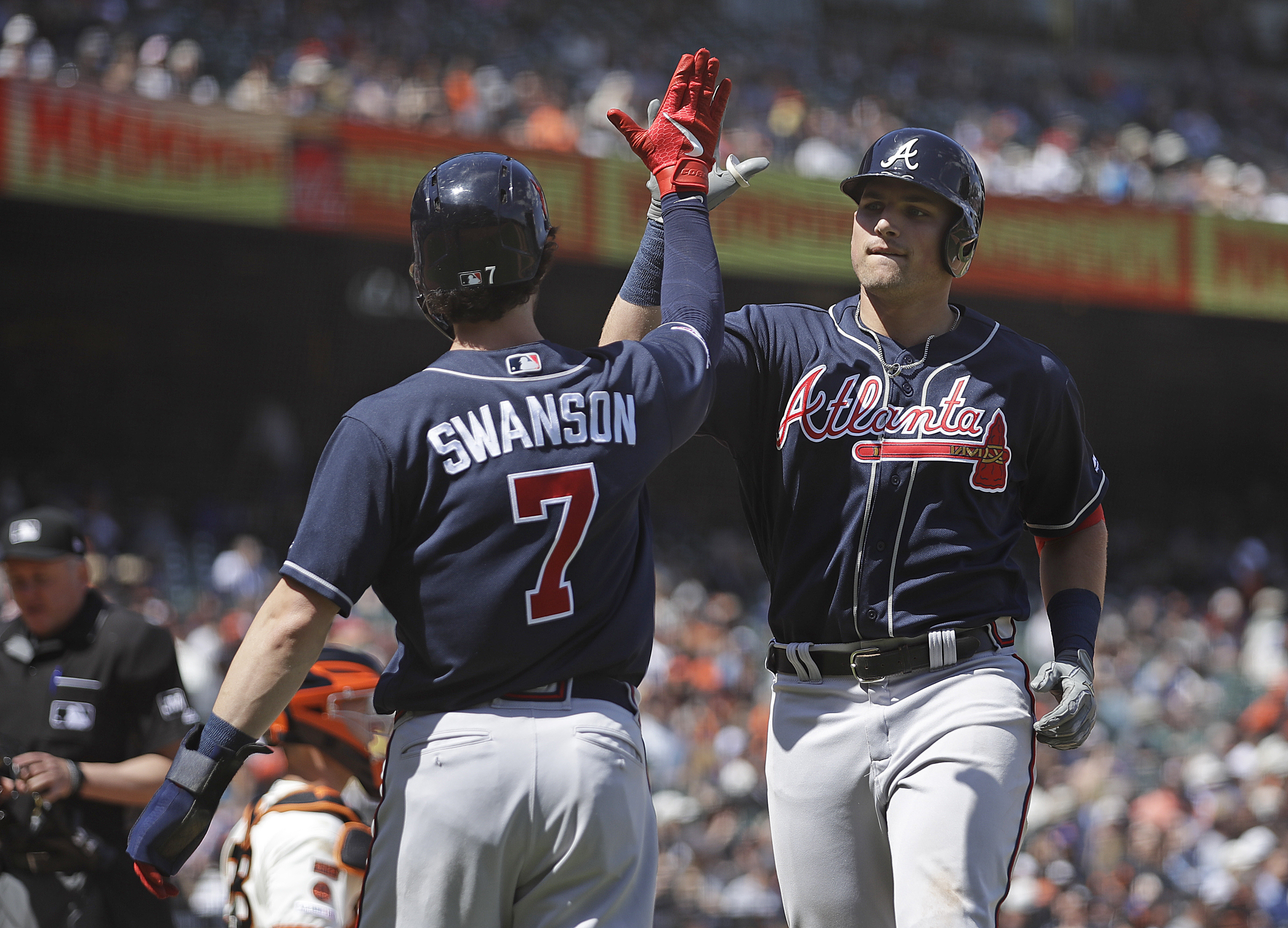 Riley homers again as Braves beat Giants 5-4 in 13 innings