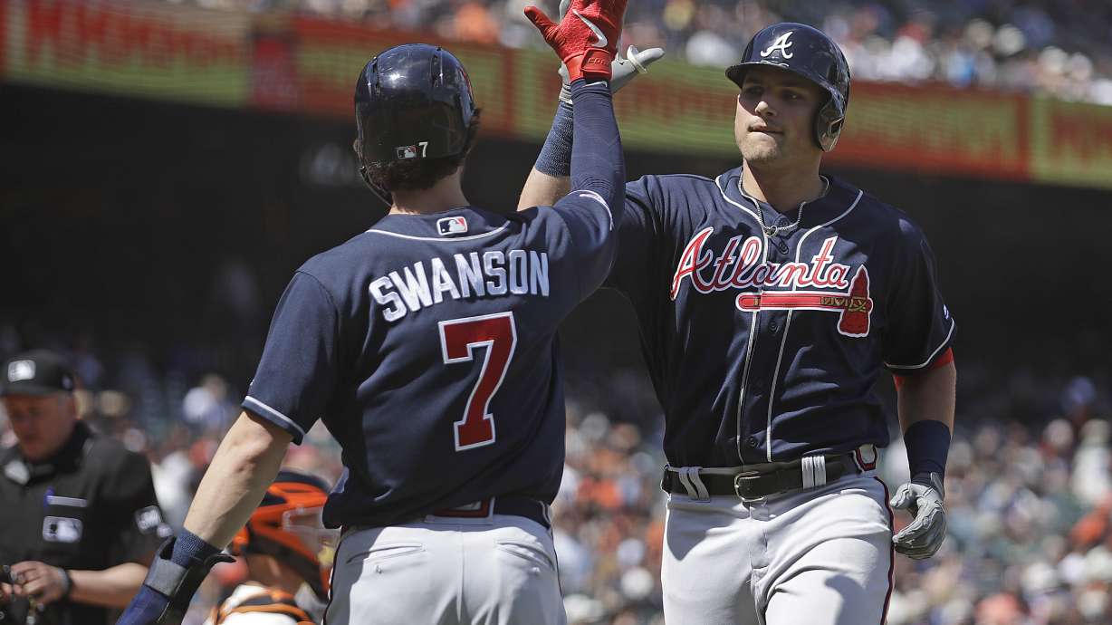 Riley homers again as Braves beat Giants 5-4 in 13 innings