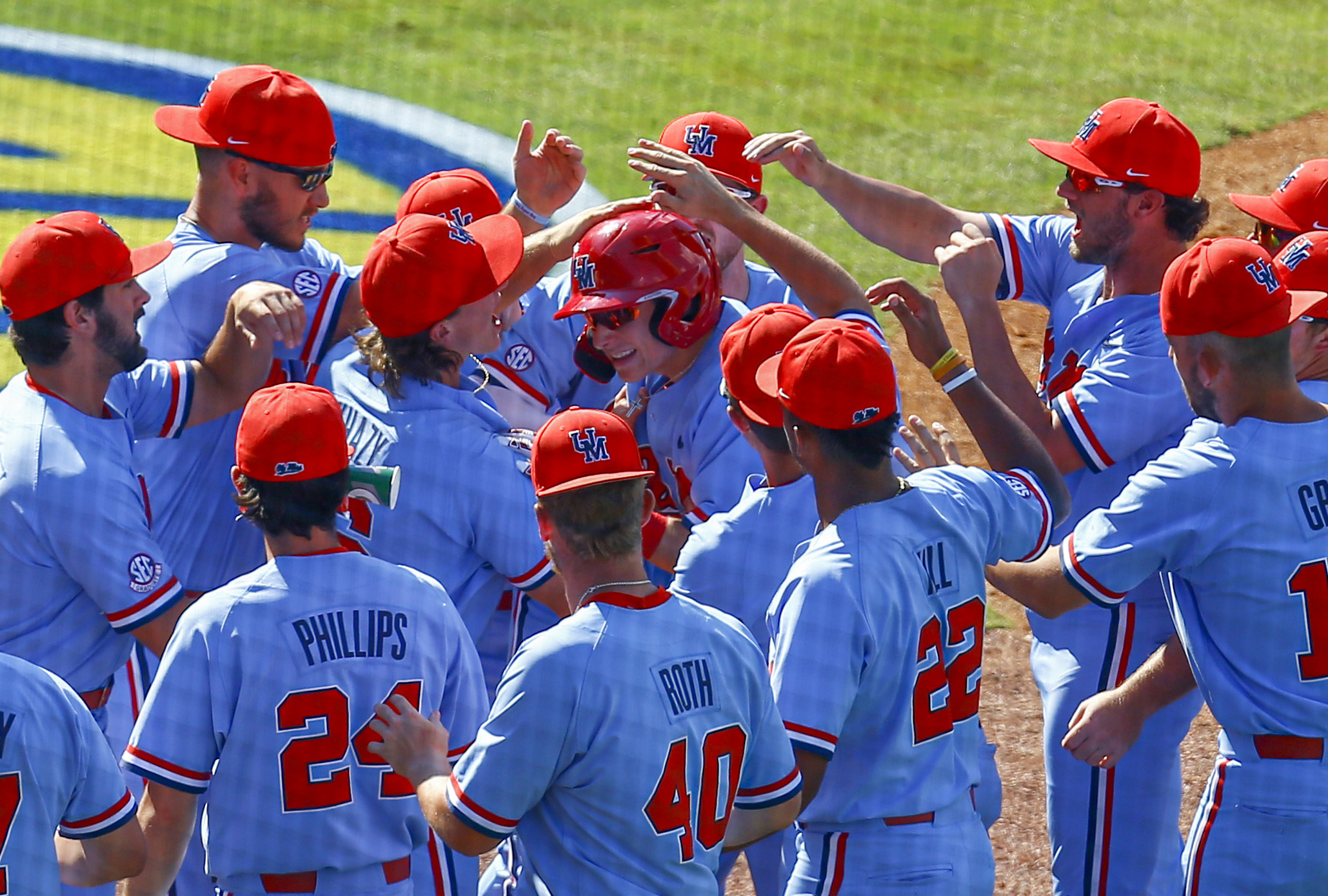 Defending champ Ole Miss tops Arkansas 3-2 in SEC Tournament