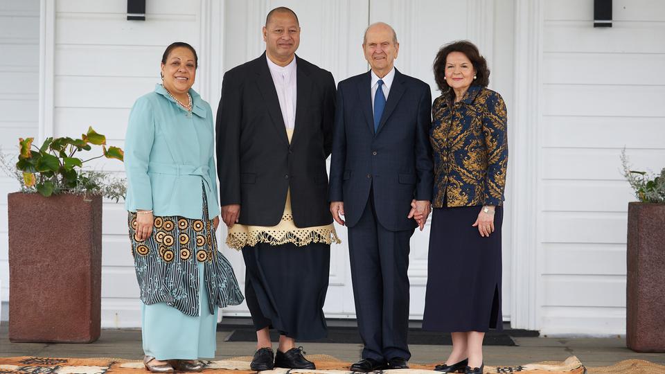 President Russell M. Nelson and his wife, Wendy Nelson, meet with the king and queen of Tonga, His Majesty Kung Tupou VI and Her Majesty Queen Nanasipau'u, May 23, 2019. (Photo: Intellectual Reserve)