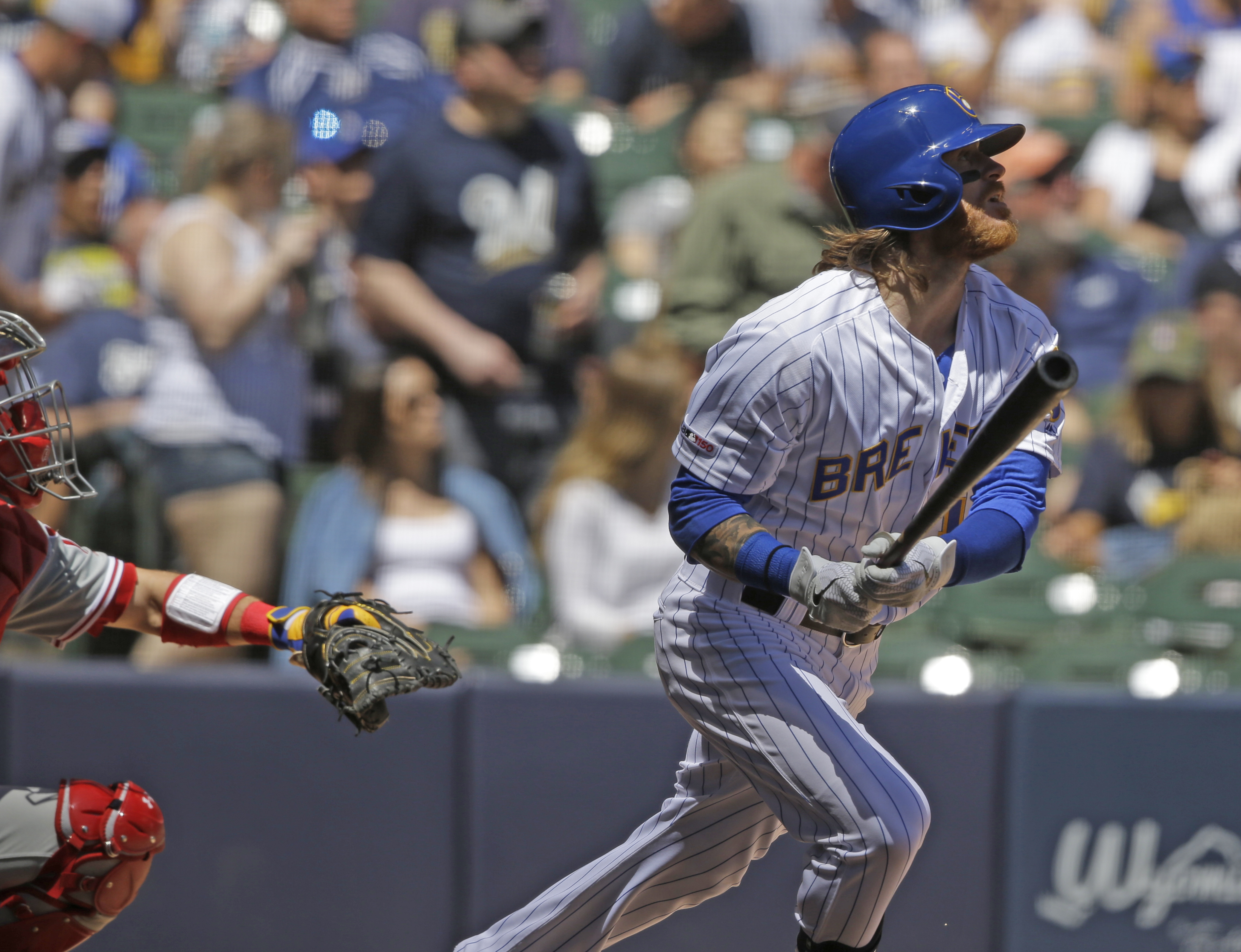 Woodruff nearly perfect through 8, Brewers beat Phillies 9-1