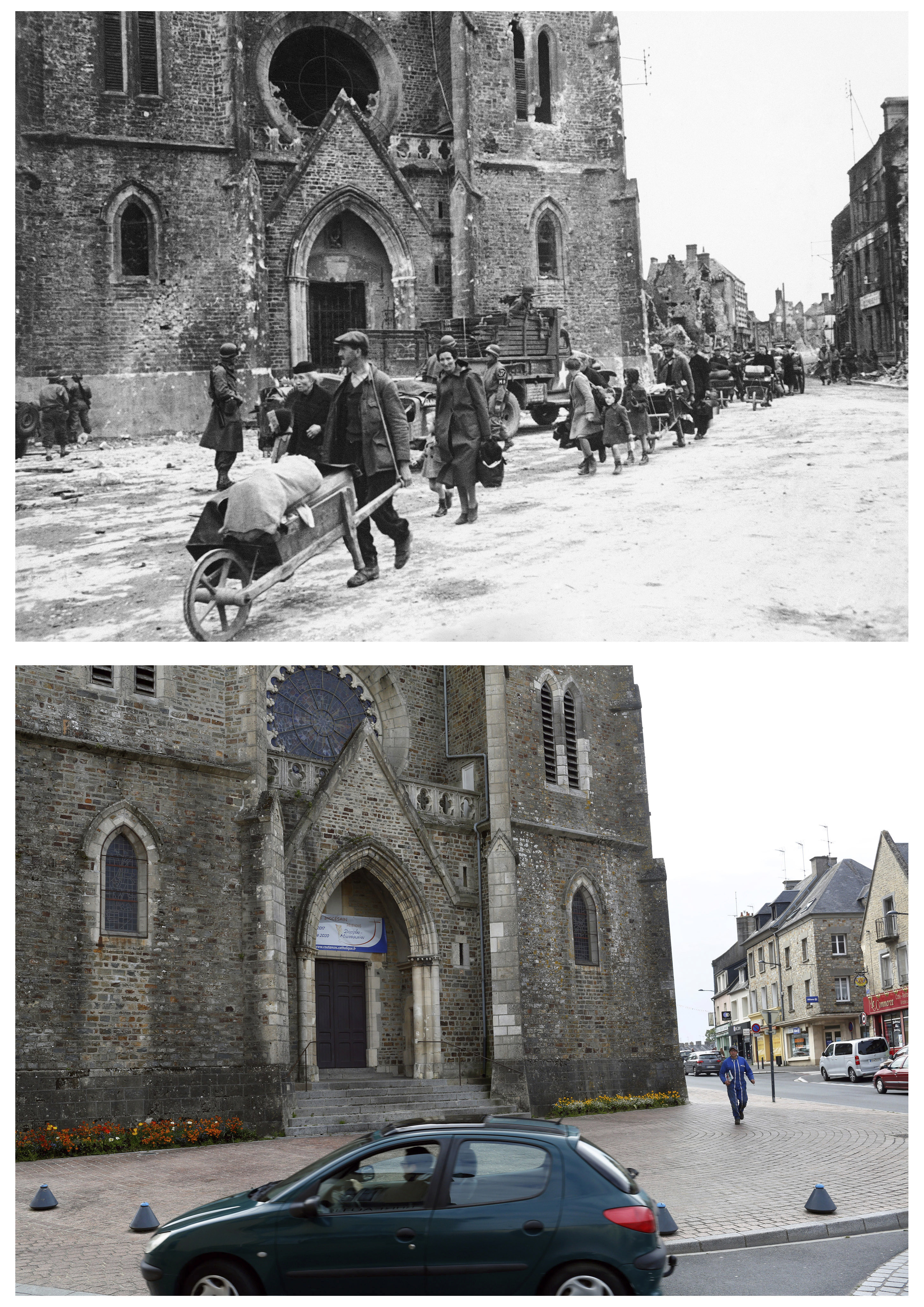 AP PHOTOS: D-Day's landscape in 1944 - and today