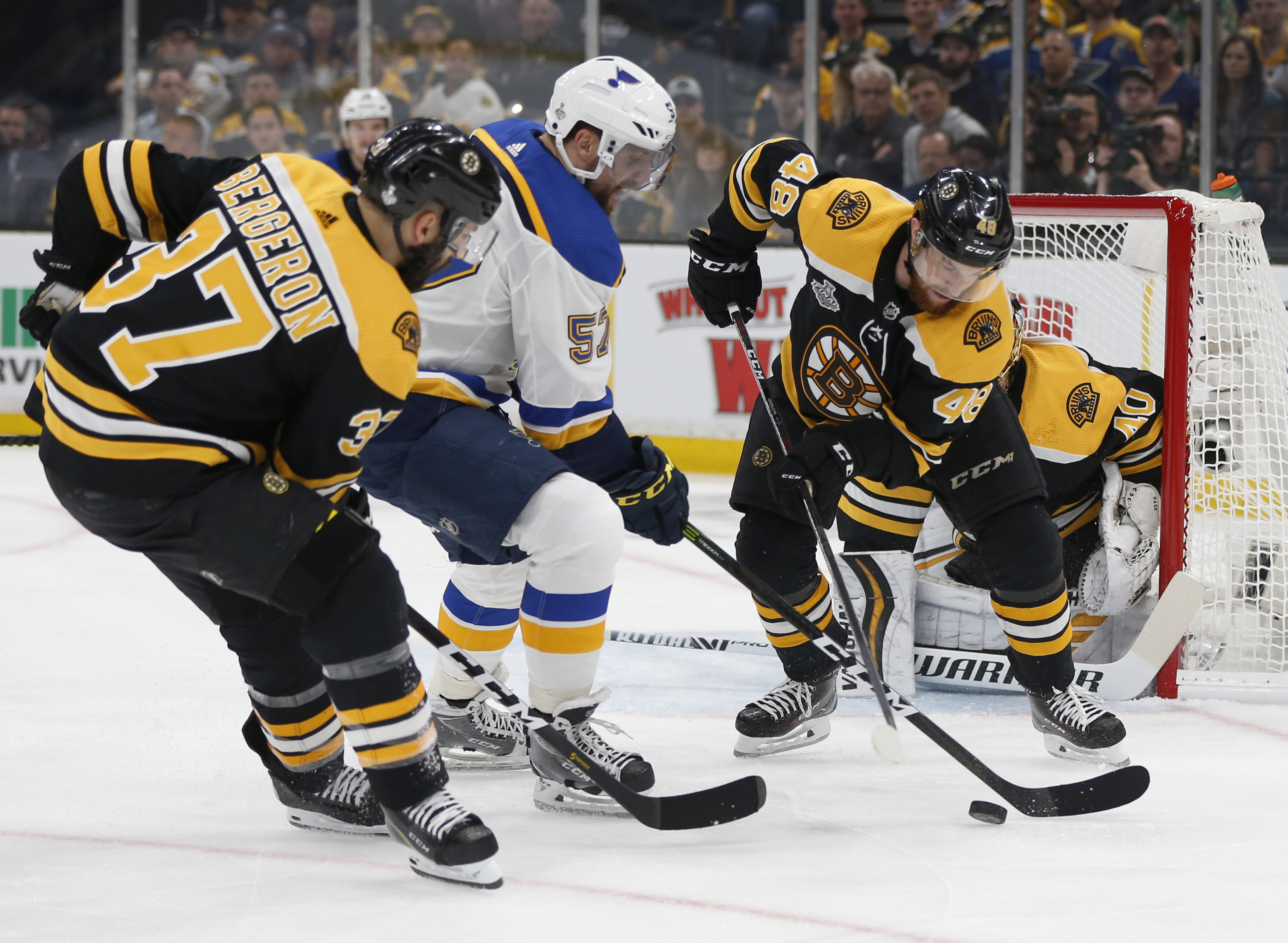 Bruins' top line looks to break out in Cup Final vs. Blues