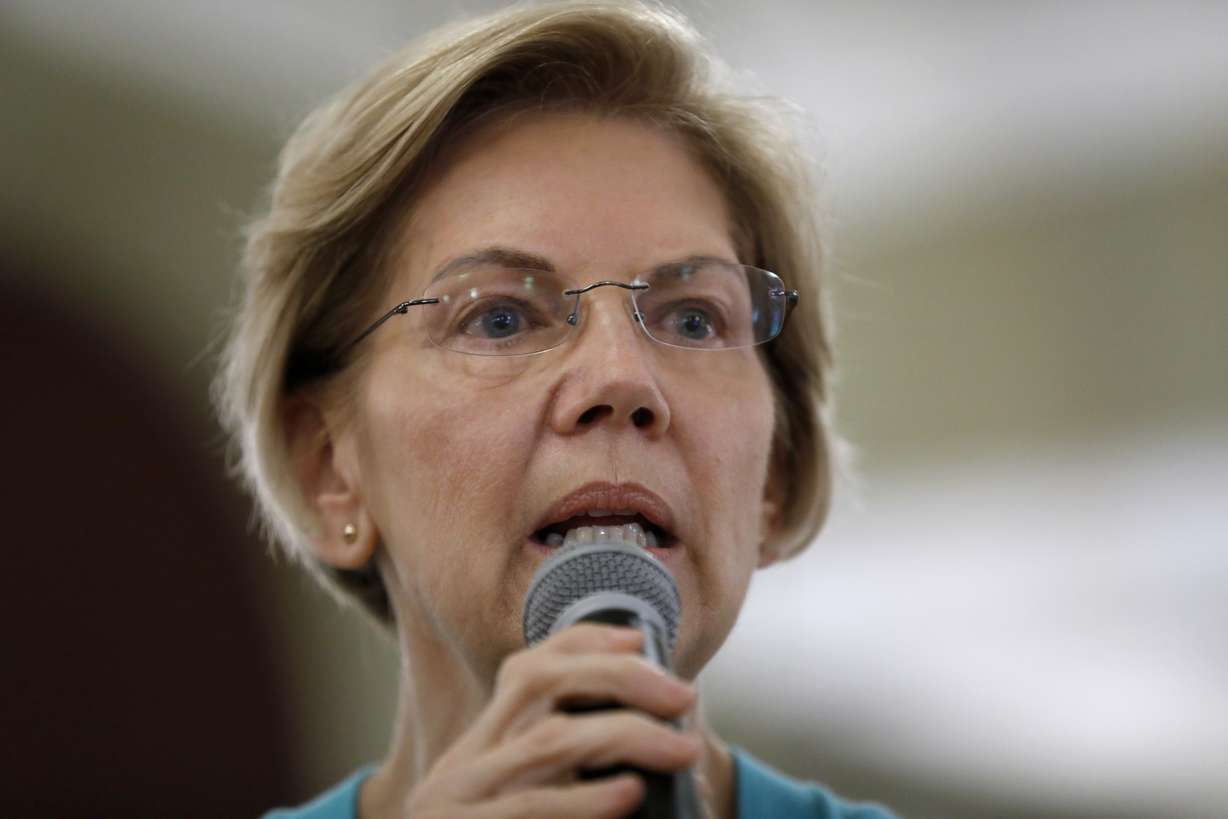 Democratic presidential candidate Sen. Elizabeth Warren speaks to local residents during a meet and greet, Sunday, May 26, 2019, in Ottumwa, Iowa; Charlie Neibergall, AP Photo
