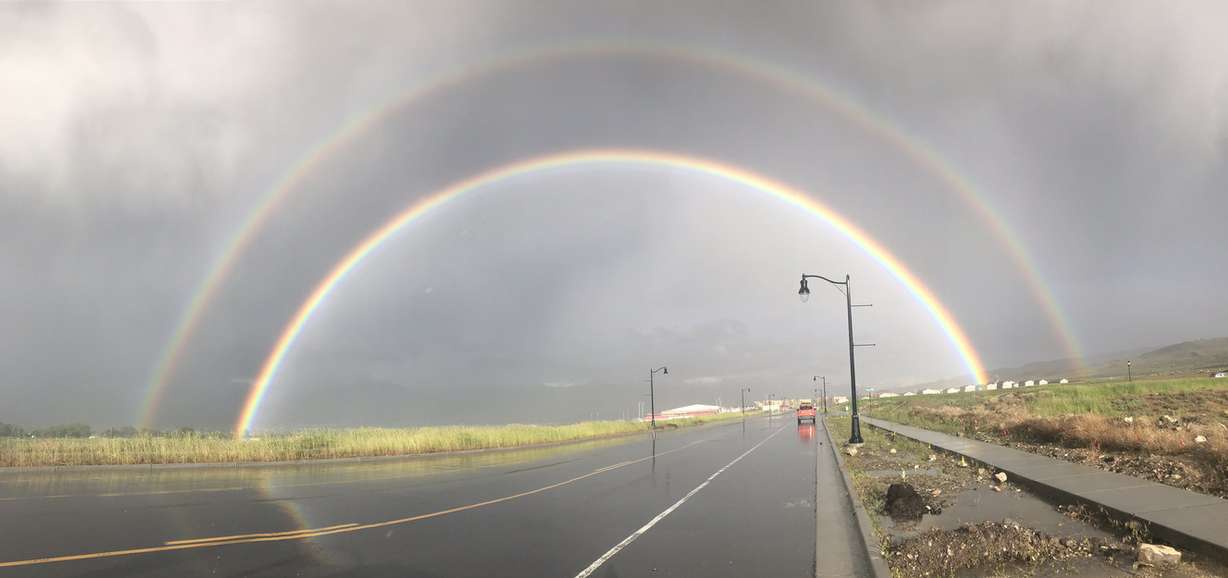 A double rainbow viewed from Herriman on Friday, May 24, 2019. (Photo: Tammy Morton, iWitness)