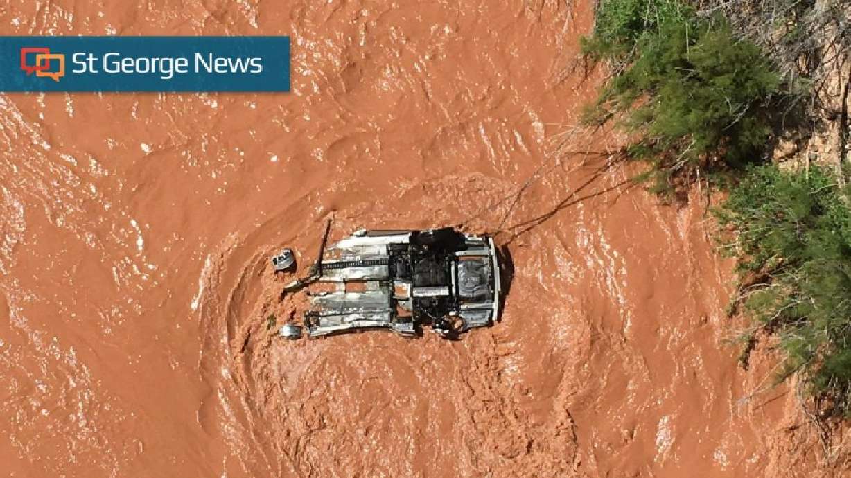 Car plunges 200 feet off bridge in Saint George; driver missing