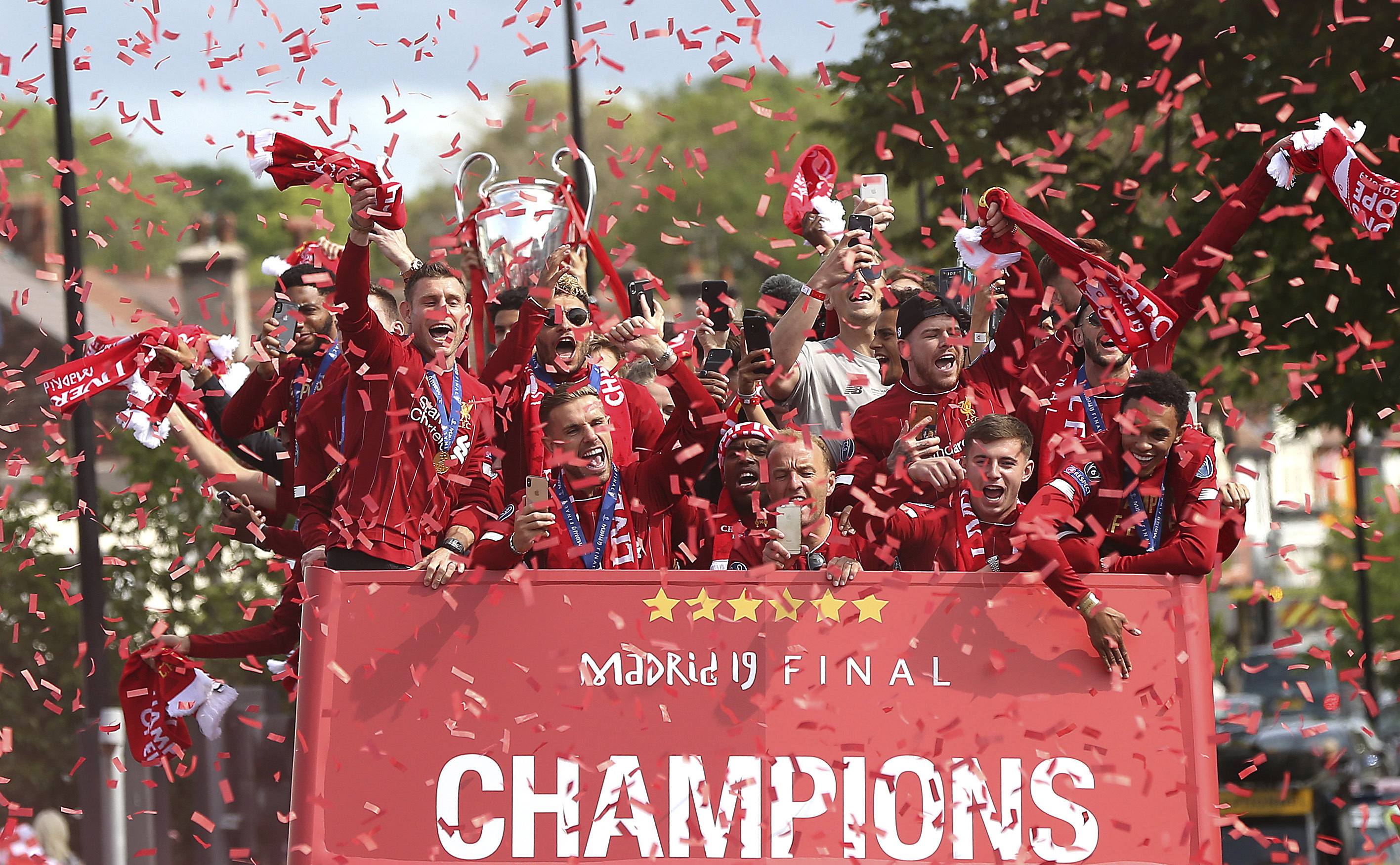 Liverpool celebrates Champions League win with bus parade