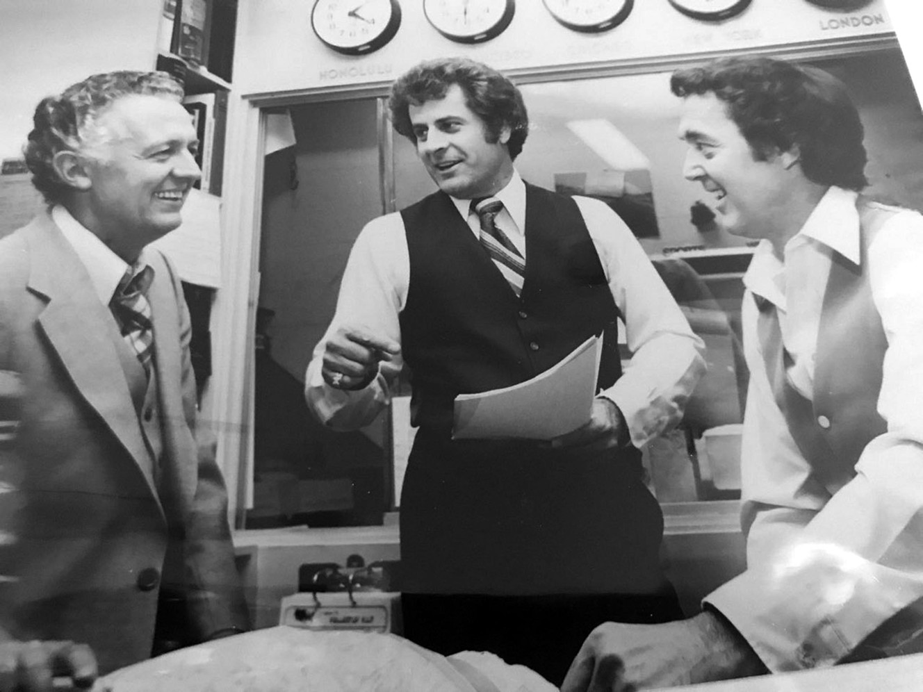 Bob Welti, left, KSL TV's popular weatherman, is seen in this undated photo with former KSL TV anchor Dick Nourse and sportscaster Paul James. Welti died at age 94 on Tuesday, June 4, 2019. (Photo: KSL TV)