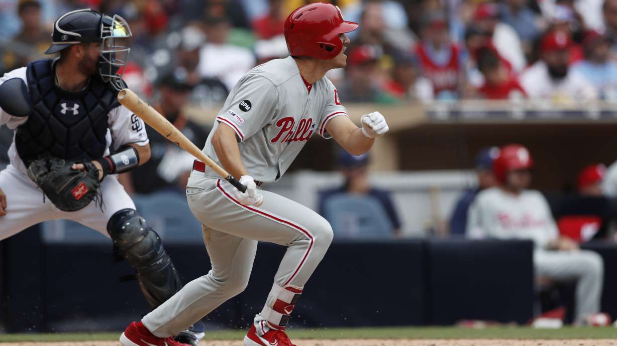 Haseley's first hit lifts scrambling Phils over Padres 7-5