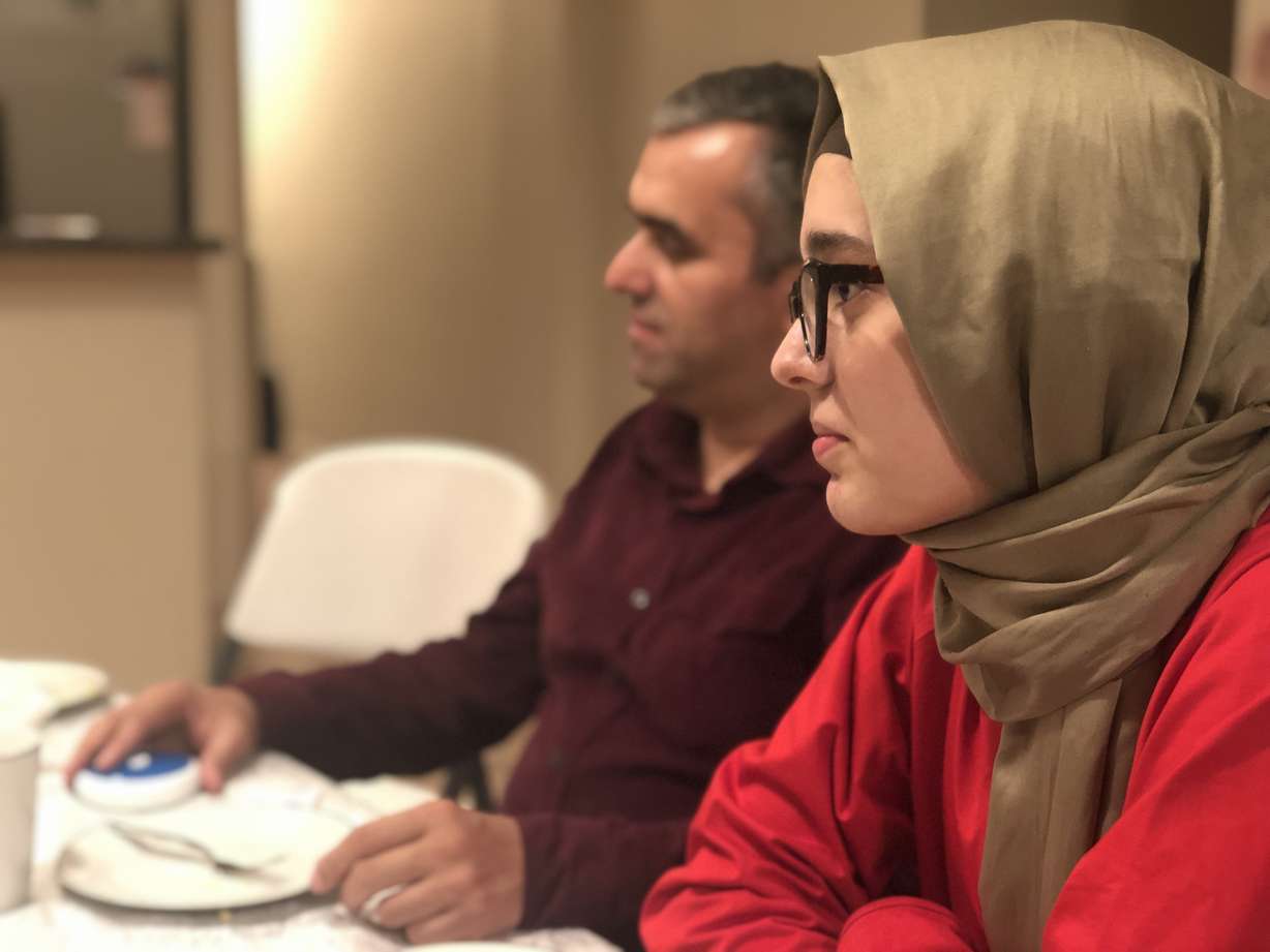 Coskun (left) and Nihal (right) Kariparduc finish their pre-dawn meal, suhur, before the sun rises Saturday, June 1, 2019. (Photo: Liesl Nielsen, KSL.com)