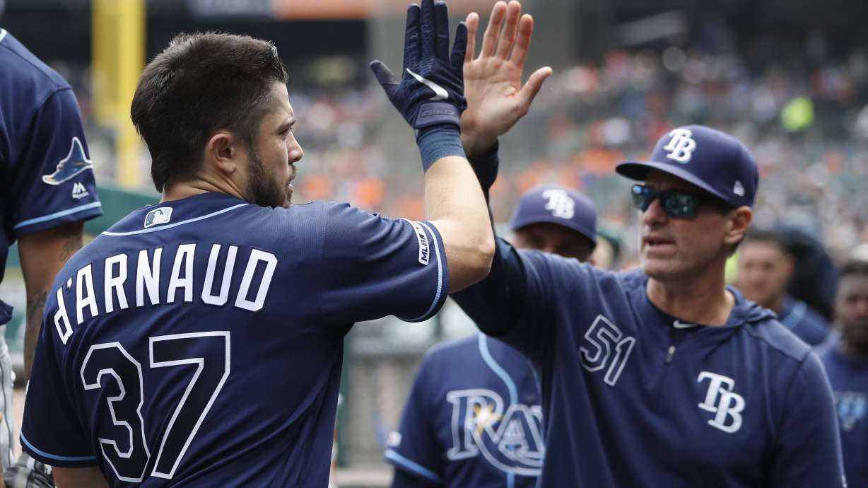 D'Arnaud homers twice, leads Rays to 6-1 win over Tigers