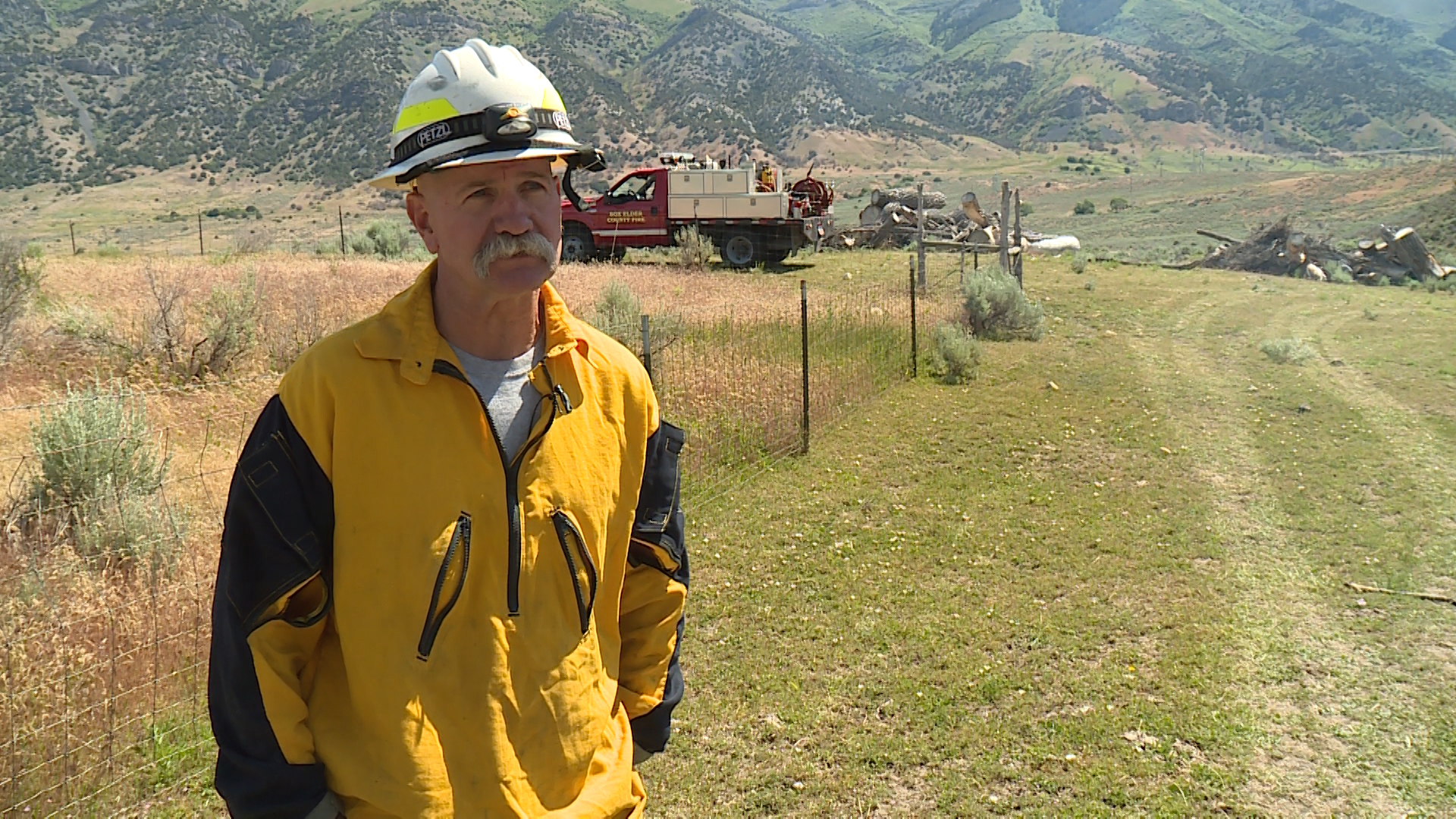 Box Elder County Fire Marshal Corey Barton discusses how controlled burns helps prevent large wildfires while working in Honeyville, Utah on Tuesday, June 11, 2019. (Photo: Mike Anderson, KSL TV)