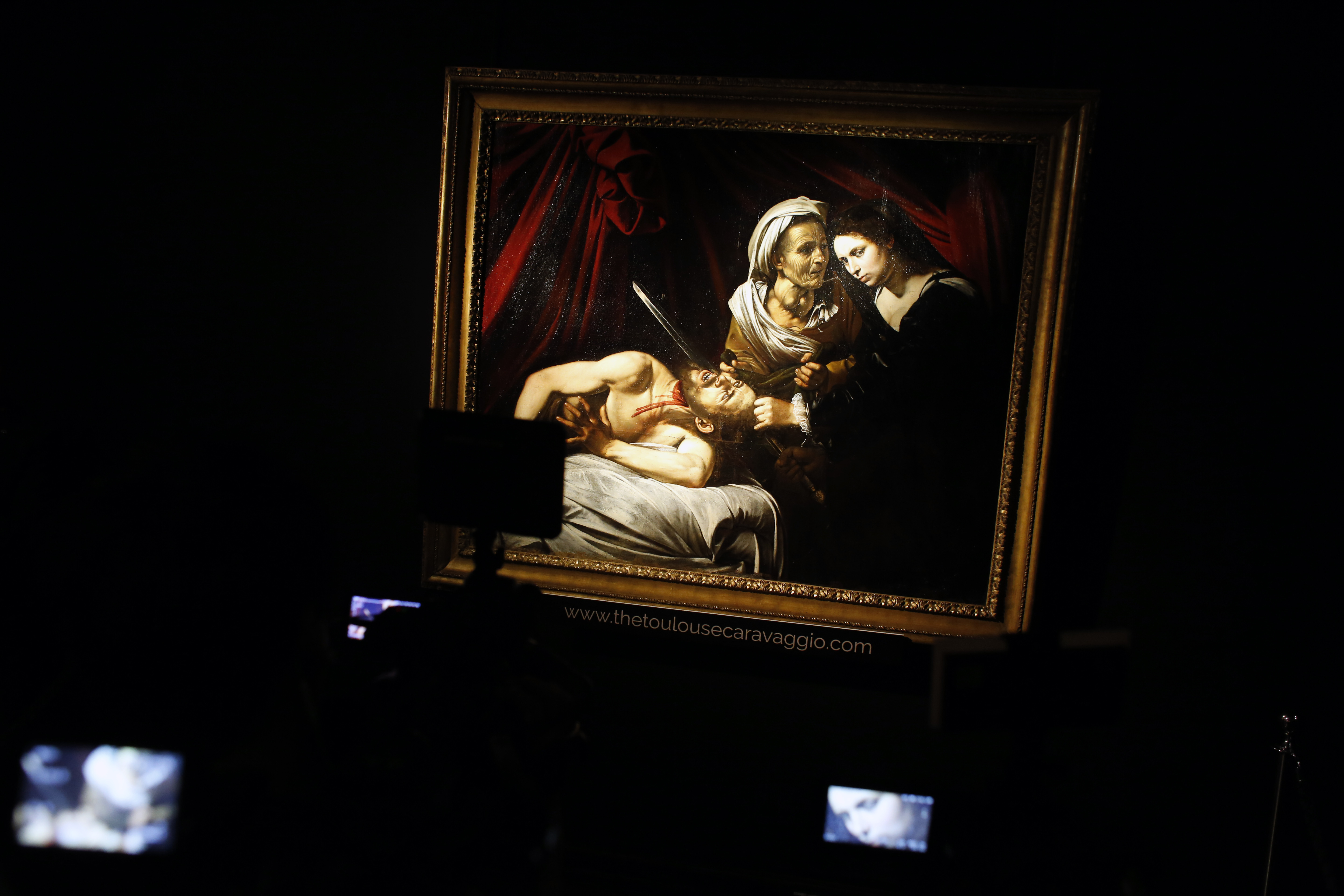 Painting attributed to Caravaggio on display before auction