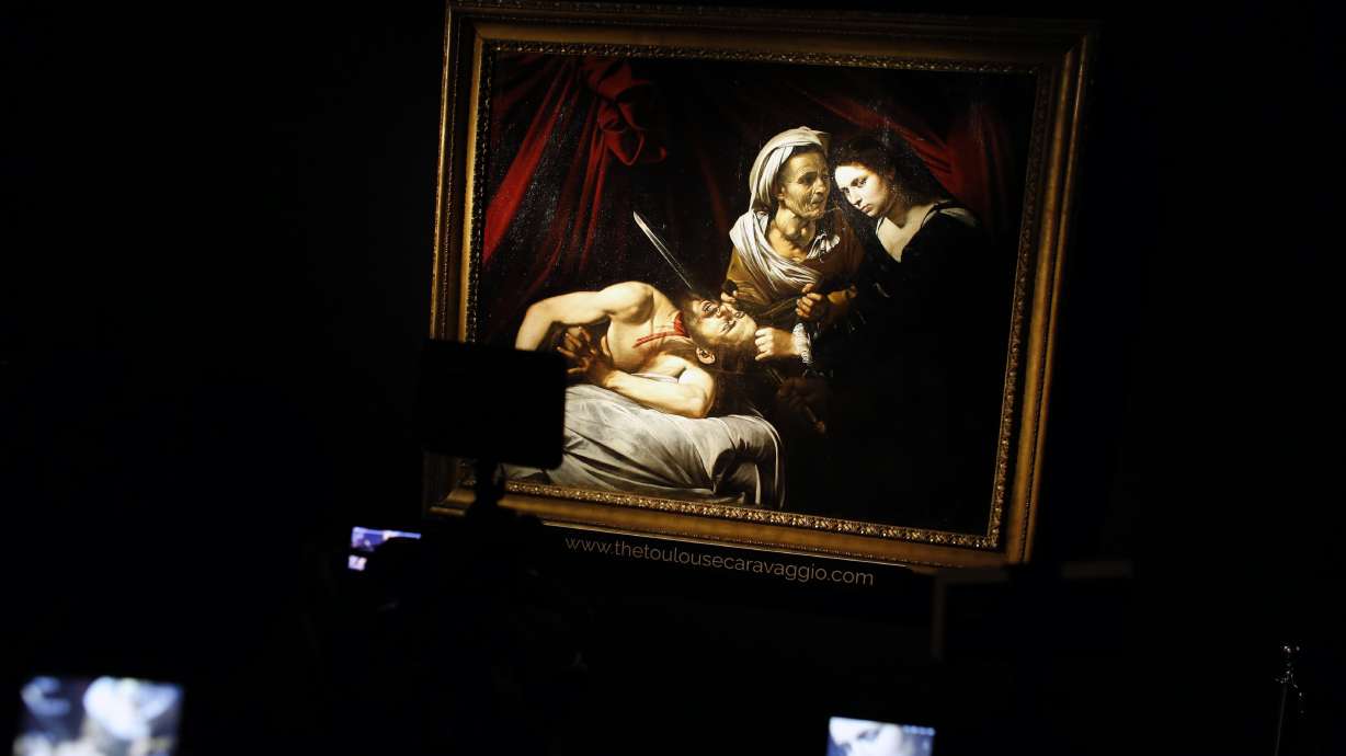Painting attributed to Caravaggio on display before auction