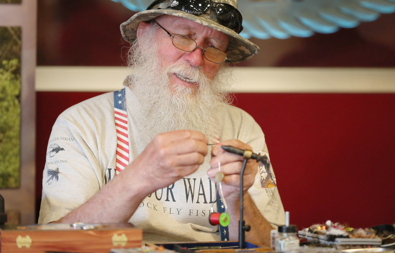 Veteran Kaven Leavitt ties a fly during a Recreation Fair at the George E. Wahlen Department of Veterans Affairs Medical Center in Salt Lake City on Friday, June 14, 2019. (Photo: Jeffrey D. Allred, Deseret News)