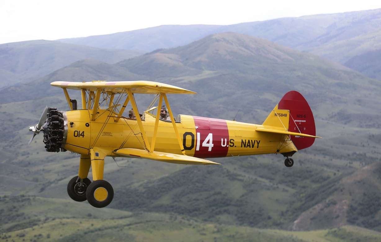 Doug Compton takes retired Air Force Lt. Col. Bill Willis, 97, for a ride in a Boeing-Stearman from the Morgan County Airport in Morgan on Friday, June 14, 2019. (Photo: Kristin Murphy, KSL)