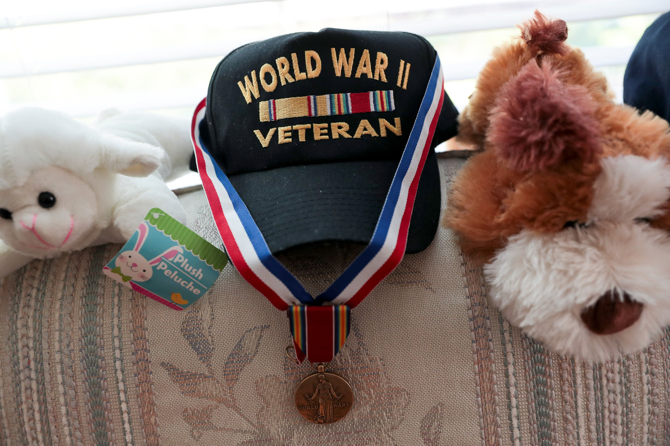 Hats, stuffed animals and other mementos are displayed inside Jim Broadwater's apartment at the Sagewood at Daybreak senior living center in South Jordan on Saturday, May 25, 2019. (Photo: Spenser Heaps, KSL)