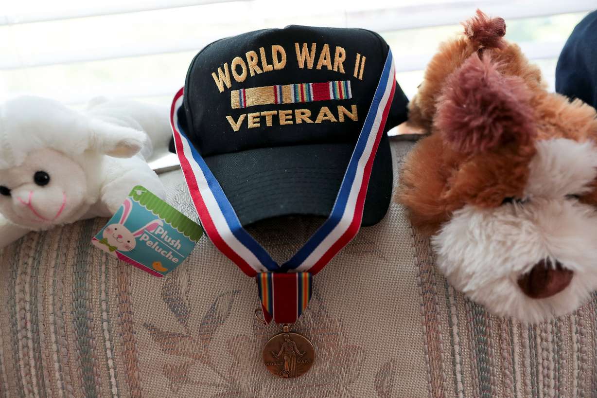 Hats, stuffed animals and other mementos are displayed inside Jim Broadwater's apartment at the Sagewood at Daybreak senior living center in South Jordan on Saturday, May 25, 2019. (Photo: Spenser Heaps, KSL)