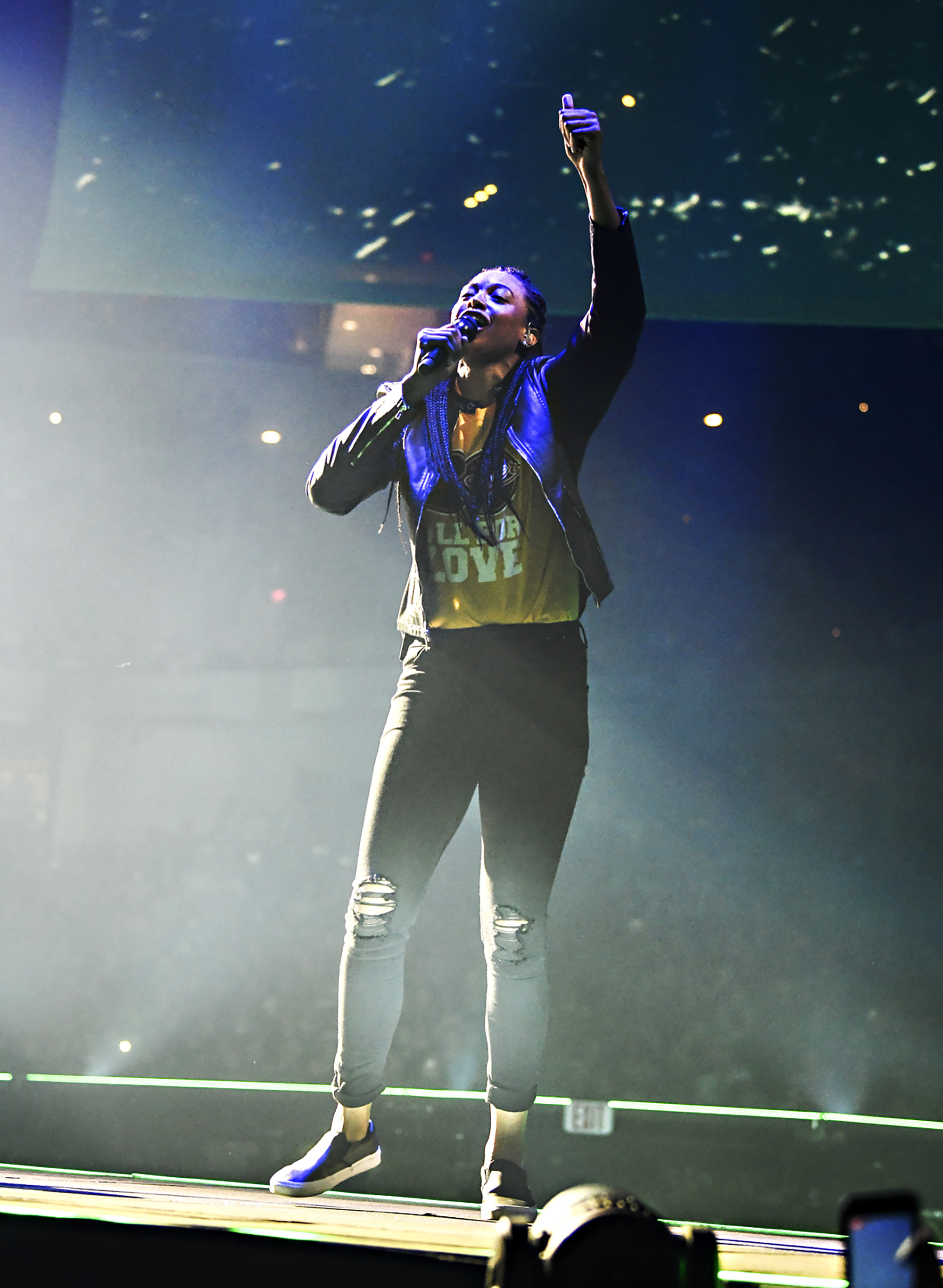 Fever's McCall performs with Carrie Underwood