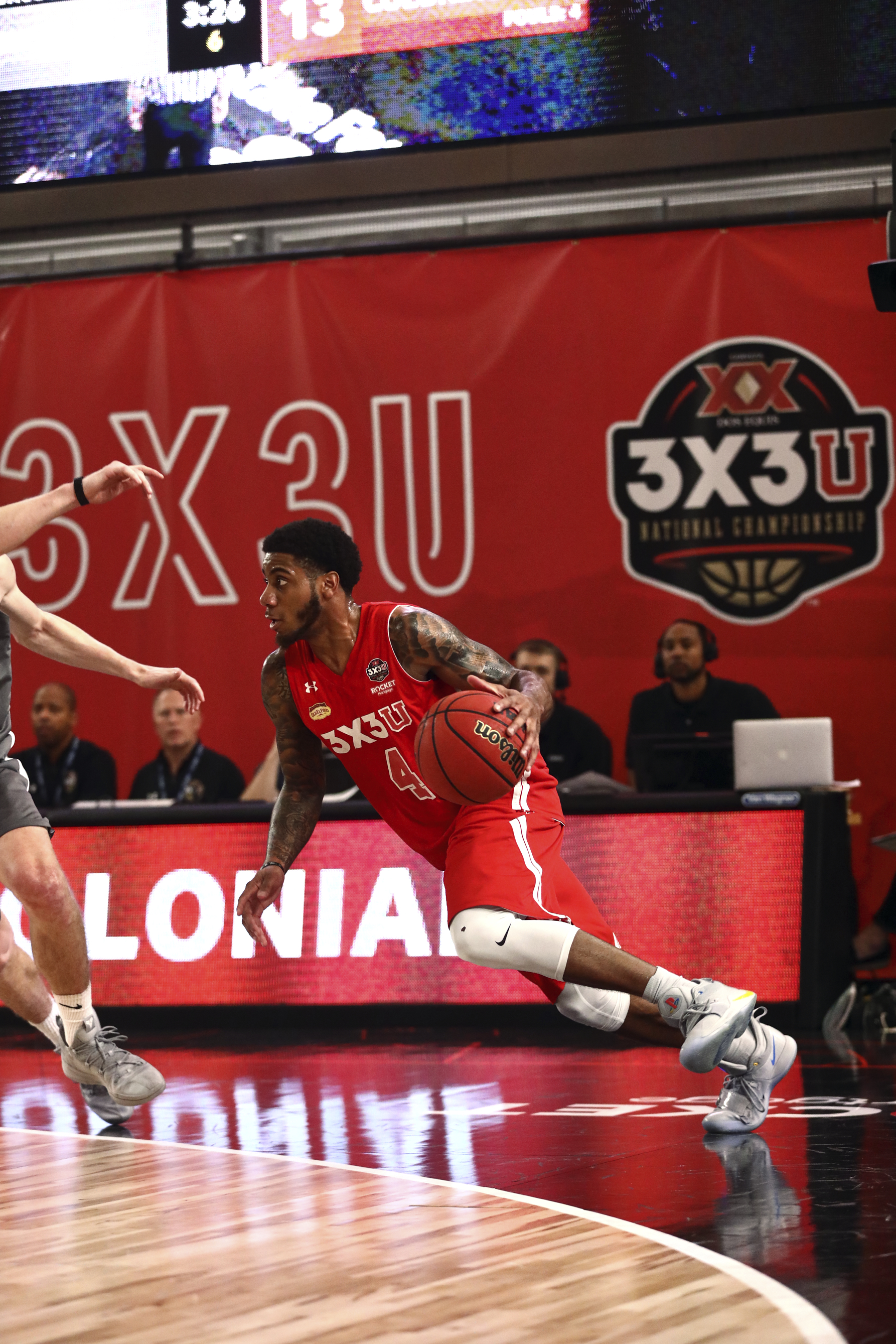 Justin Wright-Foreman plays in the 3X3U National Championship. Wright-Foreman played alongside fellow Jazz draftee Jarrell Brantley. (Photo courtesy of 3X3U National Championship)
