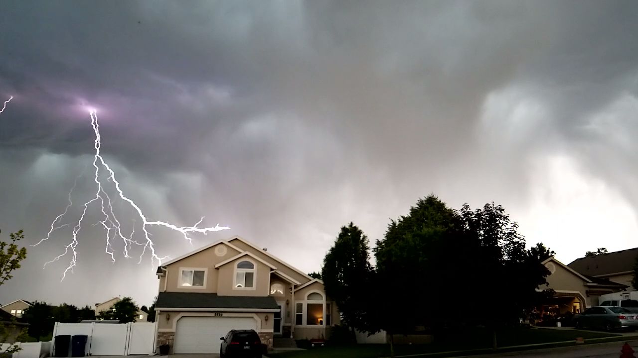 Lightning over Kearns on Friday, June 14, 2019. (Photo: Travis Meyers, iWitness)