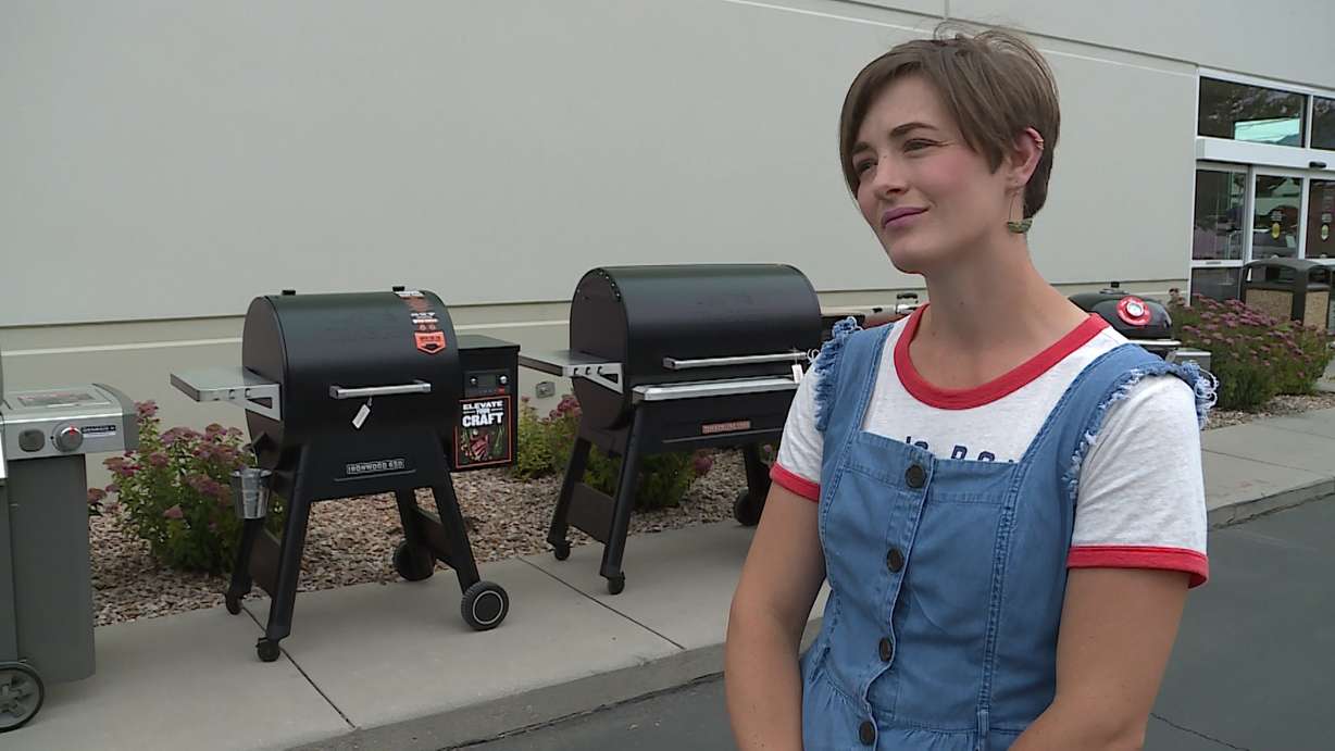 Candace Heward of cooking supply store Gygi, suggests new grillers try an affordable charcoal grill first. Photo: KSL TV