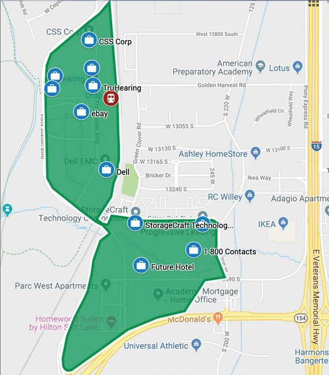 The scooters will be located at the FrontRunner station in Draper and will serve the transportation needs of employees in the area, including those at eBay, Jet.com, TruHearing, Dell EMC, Thumbtack and others. (Photo: Courtesy of Draper City)