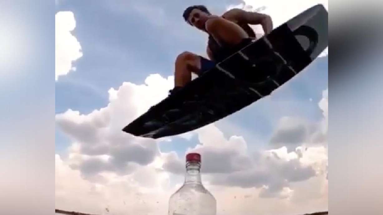 Have You Seen This? Pro wakeboarder might have just won the bottle cap challenge