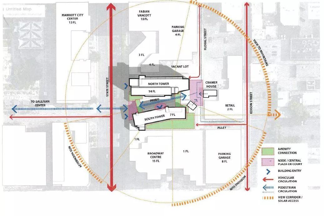 A map of the development proposed by Brinshore Development, LLC at 255 S. State Street in Salt Lake City. Salt Lake City RDA officials say it'll be a $70 million project. (Photo: Salt Lake City)