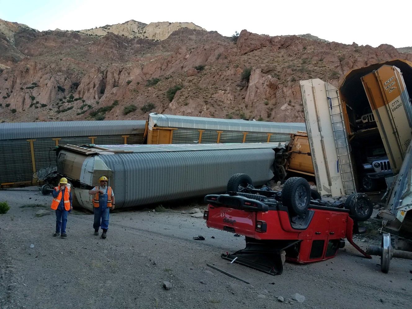 No injuries reported after 33-car train derailment near Nevada-Utah border