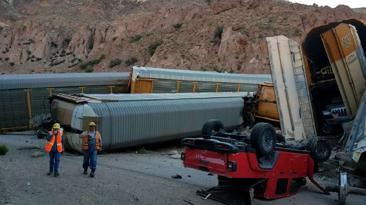No injuries reported after 33-car train derailment near Nevada-Utah border