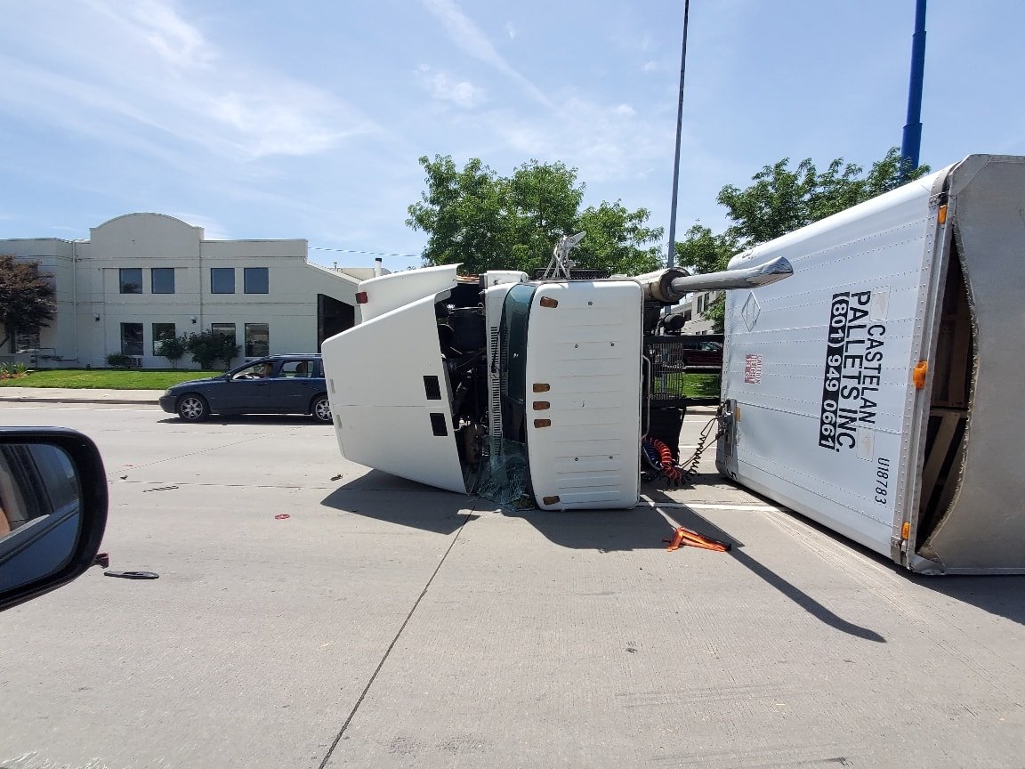 7 semitrucks rolled over in the last 2 days — the latest Wednesday on 3300 South