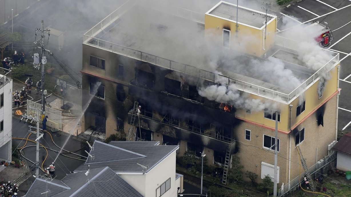 The Latest: 33 die in fire set at Kyoto animation studio