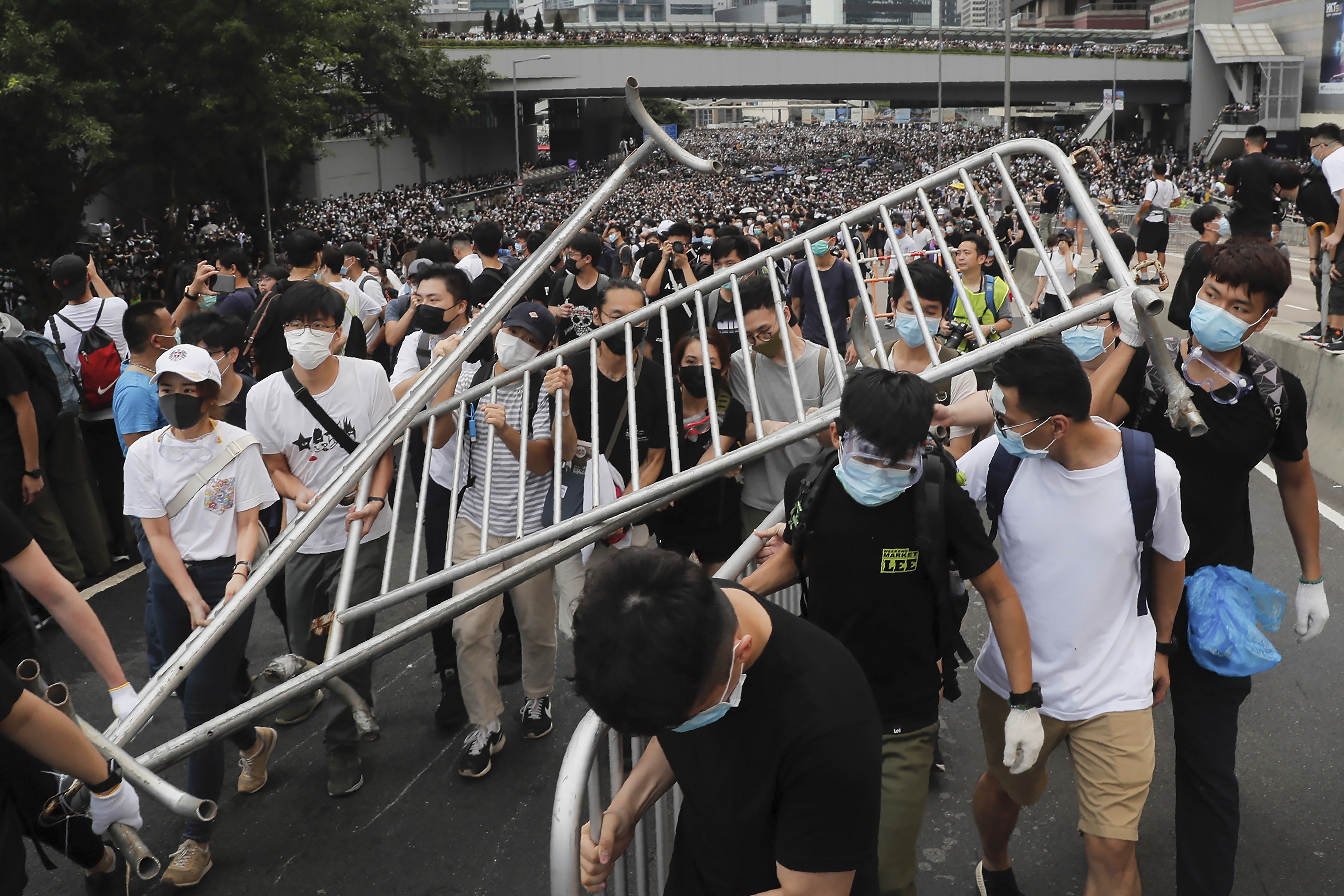 Image result for Hong Kong protesters use signals, Post-its to hone skills