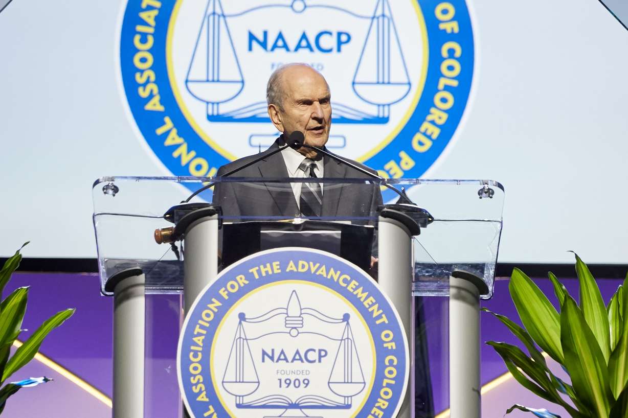 President Russell M. Nelson speaks at the NAACP's 110th annual national convention in Detroit, Michigan, on July 21, 2019. (Photo: Intellectual Reserve)