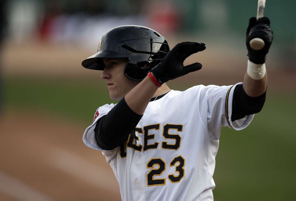 Mike Trout warms up as the Salt Lake Bees open the season at home in Salt Lake City Friday, April 13, 2012. (Photo: Jeffrey D. Allred, KSL, File)