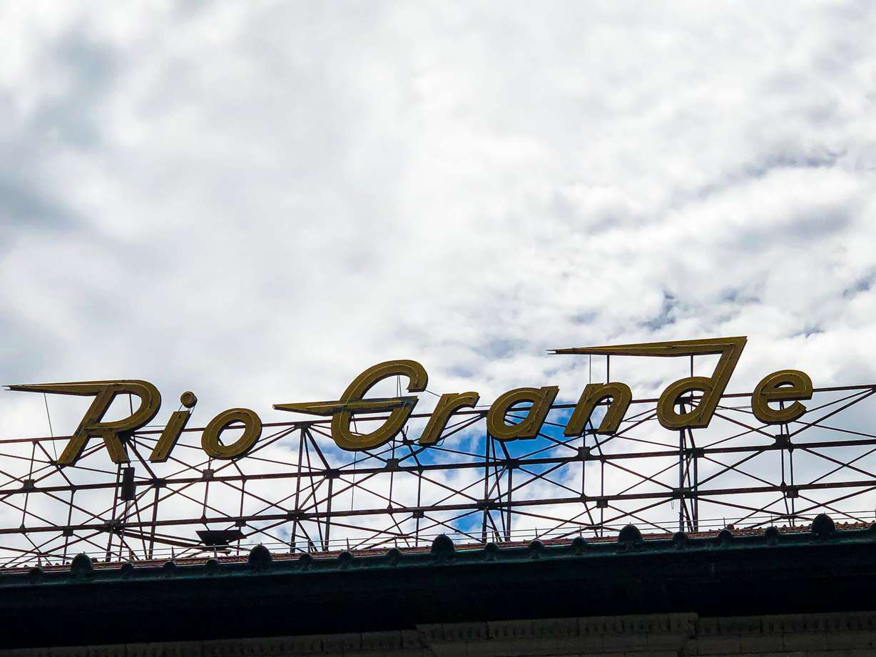 A view of the Rio Grande sign atop the Rio Grande Station on Thursday, July 25, 2019. Work to bring the sign down will begin on Aug. 1, 2019. The project for a new sign is expected to be completed by mid-October. (Photo: Carter Williams, KSL.com)