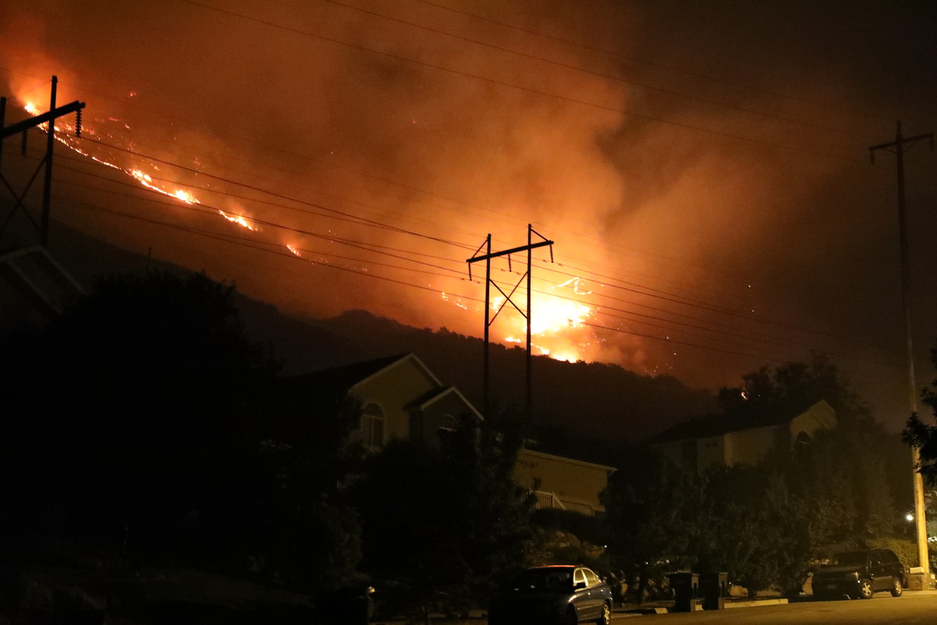 A photo of the Alaska Fire burning near Provo during the early hours of Wednesday, July 31, 2019. (Photo: Carlos Van Hoose, iWitness)