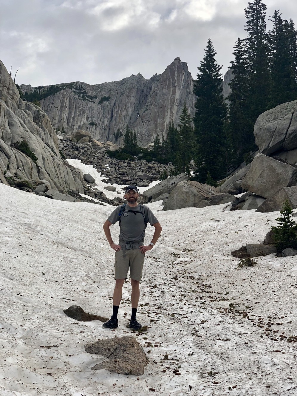 Snow approaching the Lone Peak cirque on Saturday, July 27, 2019. (Photo: Stephan Bergen, KSL.com)