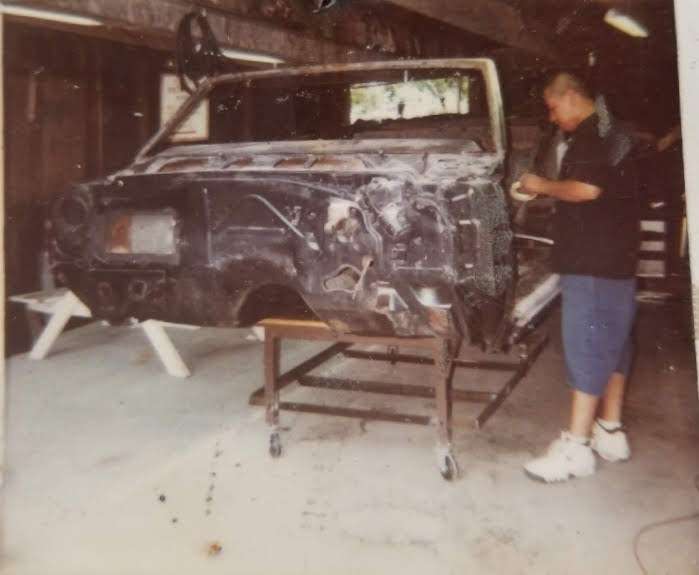 Richard Navarro's late friend Rudy Garcia checks out progress on the front end. (Photo: Courtesy Richard Navarro)