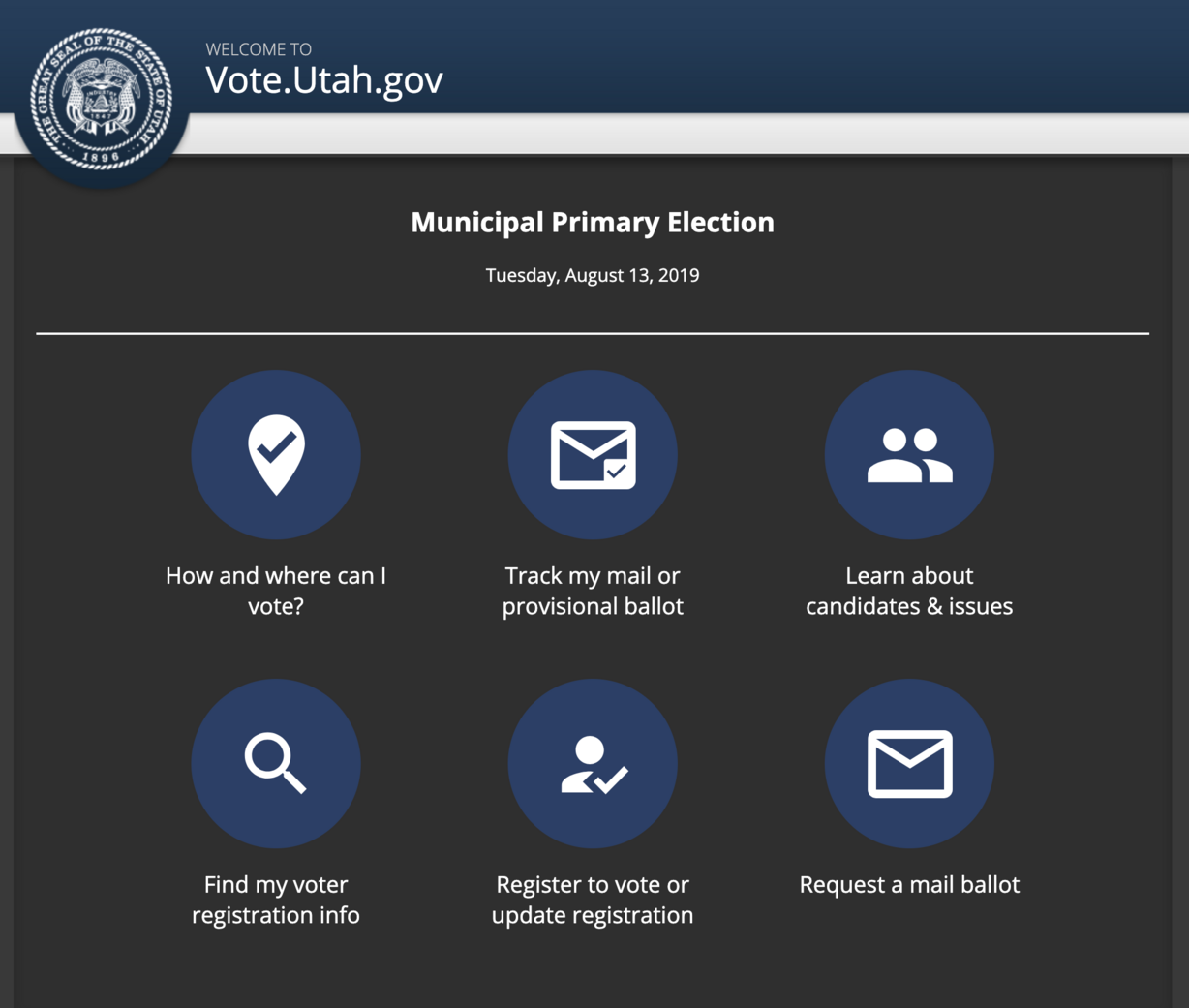 Vote.utah.gov is a starting place for many hopeful Utah voters. (Photo: Screenshot of vote.utah.gov)