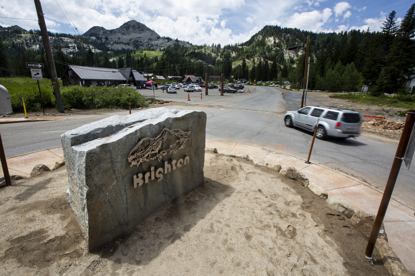 A car drives past a sign at the entrance of Brighton on Monday, Aug. 5, 2019. Brighton is preparing to hold its first municipal election after voting to incorporate in November. (Photo: Colter Peterson, KSL)