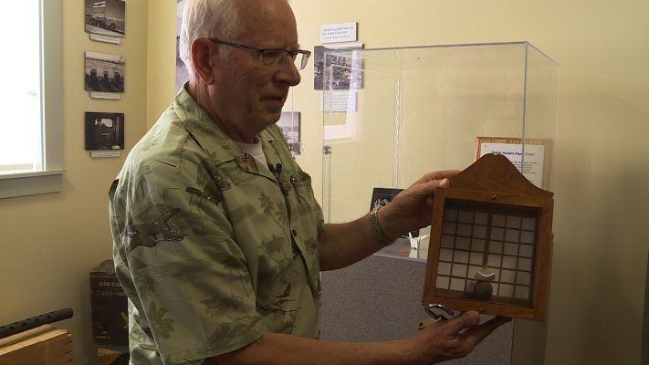 James Peterson with paper crane. Photo: KSL TV