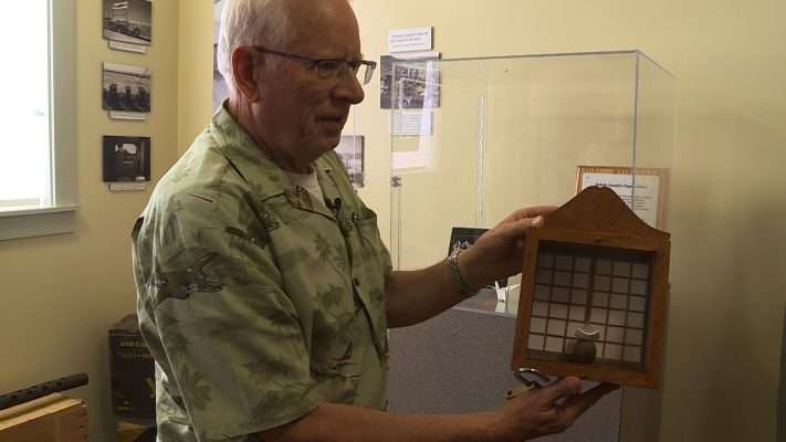 James Peterson with paper crane. Photo: KSL TV
