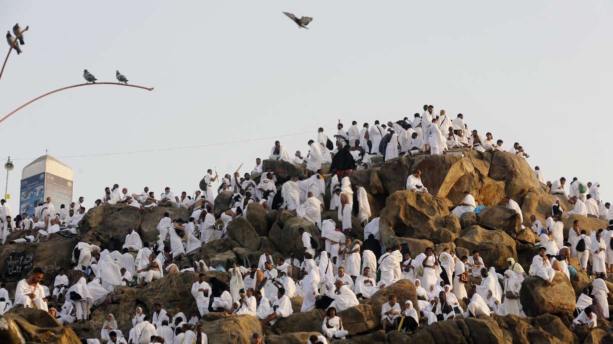 Muslim hajj pilgrims ascend Mount Arafat for day of worship