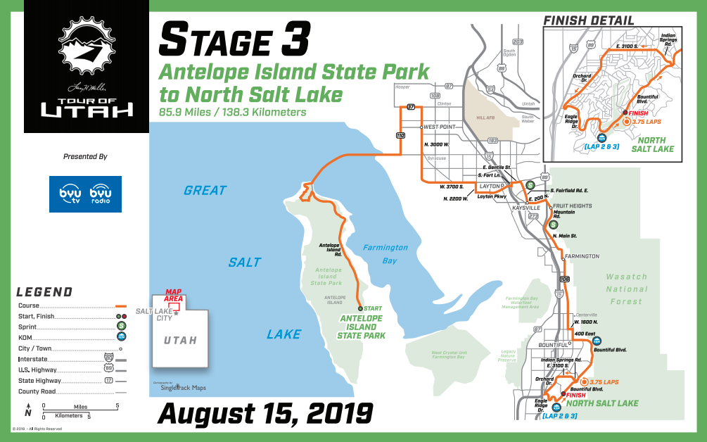 These roads will close during the Tour of Utah bike race